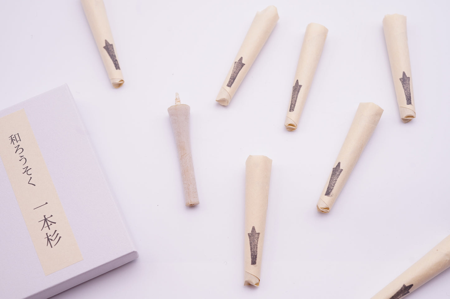 和ろうそく一本杉(8本) | "Wa Rosoku Ipponsugi" Japanese Haze Candle ( 8pieces )