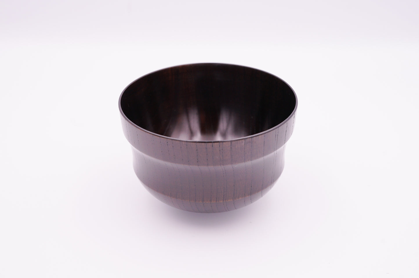 山中漆器　欅3.6お多福椀　神代すり｜Yamanaka Lacquerware Zelkova Bowl "Keyaki 3.6 Otafuku Wan Black"