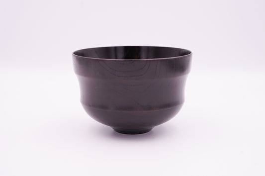 山中漆器　欅3.6お多福椀　神代すり｜Yamanaka Lacquerware Zelkova Bowl "Keyaki 3.6 Otafuku Wan Black"