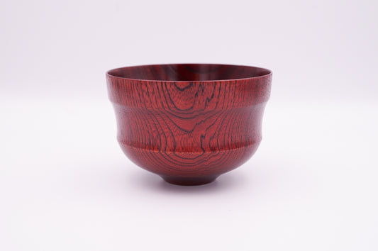 山中漆器　欅3.6お多福椀　茜すり｜Yamanaka Lacquerware Zelkova Bowl "Keyaki 3.6 Otafuku Wan Red"